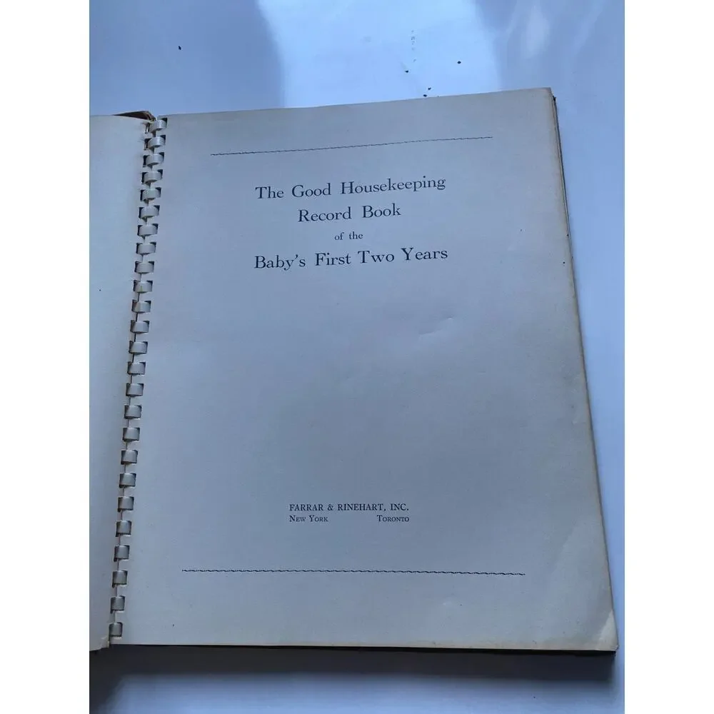1941 Vintage The Good Housekeeping Baby Book *Partially Filled In*